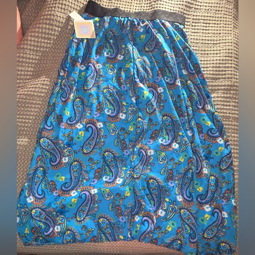 LuLaRoe Blue and Black Smocked A-Line Maxi Skirt